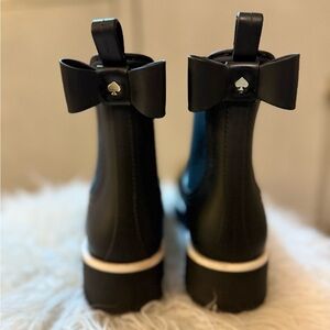 kate spade waterproof Black rain boot with Bow